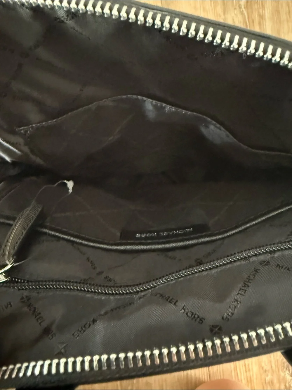 Michael Kors Emmy Backpack Large Black Leather Saffiano Bag Zip Top & wristlet